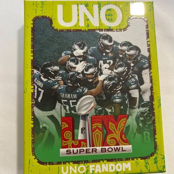 UNO Fandom Philadelphia Eagles Super Bowl LIX Champions NFL Card Game NIB - Picture 1 of 8